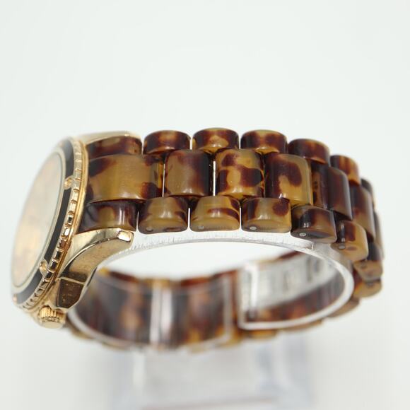 Armitron Womens Tortoise Brown Watch Gold Tone Acrylic Bracelet w New Battery - Picture 11 of 14